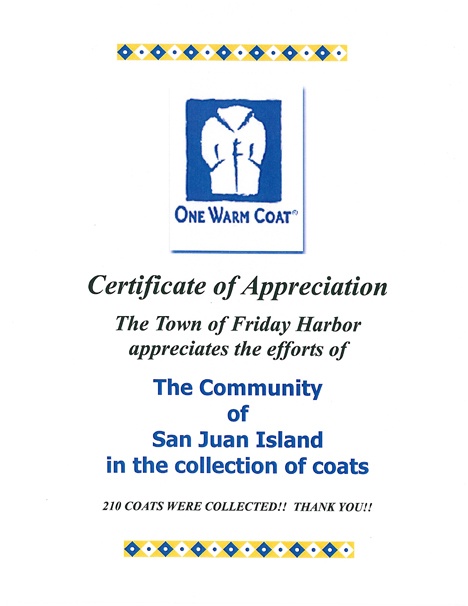 'If you could share this Certificate of Appreciation with our wonderful community