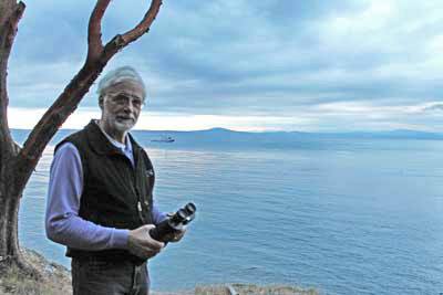 Binoculars in hand