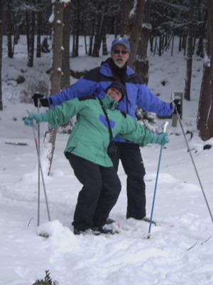 John and Patti Wickham spent the morning cross-country skiing and checking on neighbors in Carefree on the westside