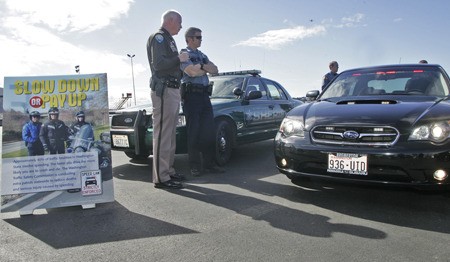 Law enforcement officers in Washington state will be stepping up traffic patrols this month beginning April 9 to encourage drivers to 'Slow Down or Pay Up.'