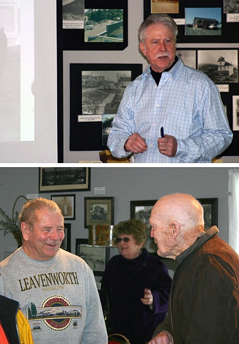 Top photo: Mike Vouri reviews some of the photographs that will be included in the upcoming book