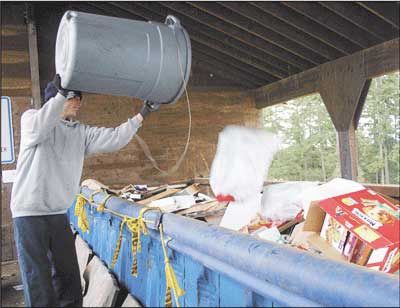 Recycling remains a signifiant component of business at the San Juan Island solid waste transfer station