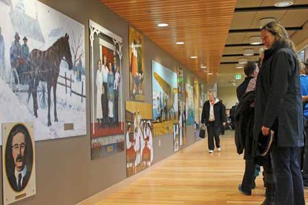 Peace Island Medical Center's wall of art features works by local artists