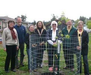 Supporters of the Heritage Orchard on Market Street include