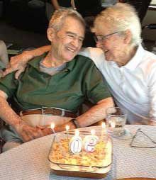 Friday Harbor's Frank and Sally Hudson celebrate Frank's 90th birthday in August with candles and cake. The Hudson's celebrations continued through autumn