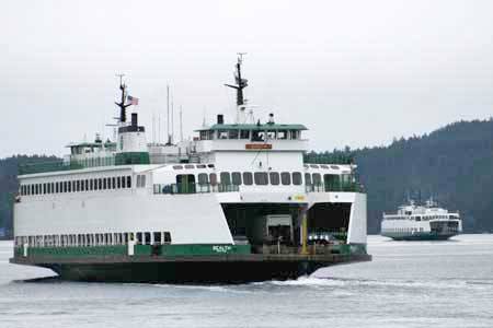 The MV Sealth pulls into Friday Harbor. The Sealth is one of six Issaquah class ferries that Washington State Ferries is looking to convert to liquified natural gas in an effort to cut fuel costs.