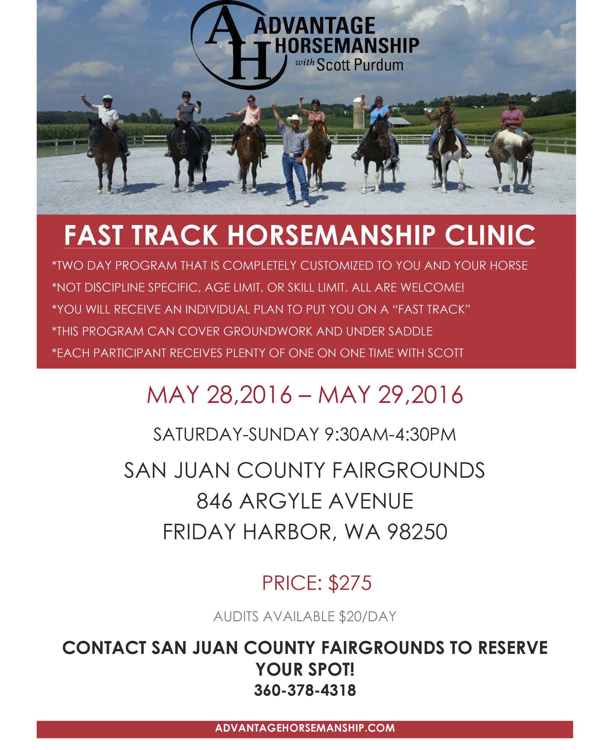 Horsemanship Clinic this weekend at the San Juan Island Fairgrounds