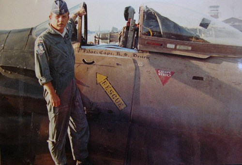 Capt. Drury and his Douglas A-1 Skyraider in Thailand