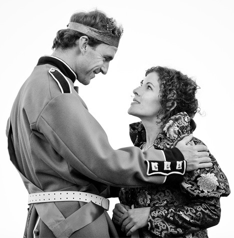 J.B. Waterman is Henry V and Camille Cettina is Princess Katherine in Island Stage Left’s ‘Henry V.’