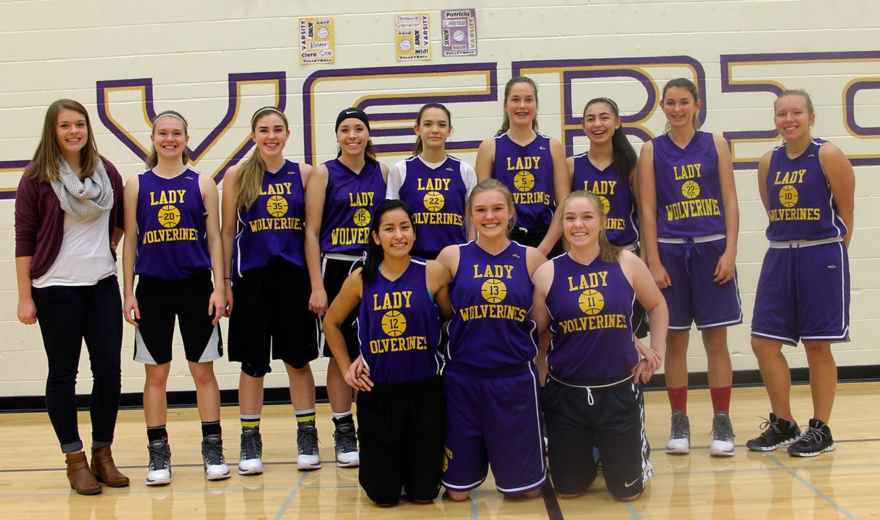 Back row left to right: Manager Cady Wilson, Ciera Bailey, Savannah Hoffman, Kiana Woods, Ella Hu, Bailey Lambright, Ava Hoffman, Leah Black, Tori Polda. Front row left to right: Alexa Mora, Hayden Mayer, Hannah Hopkins