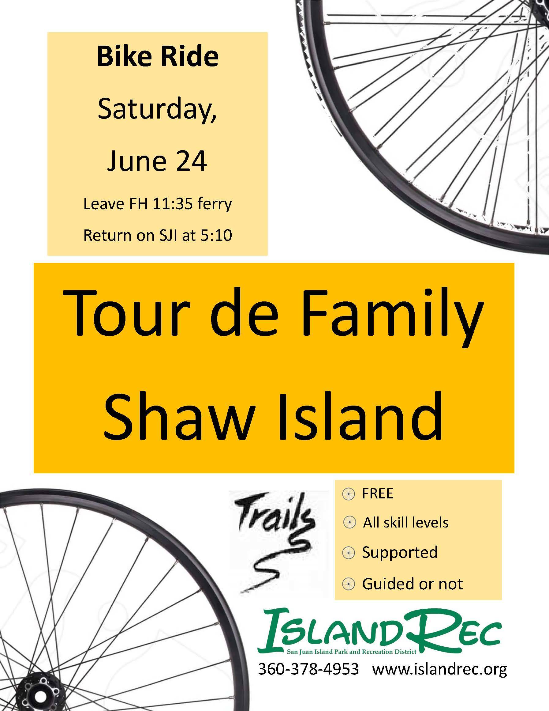 Family bike ride on Shaw Island