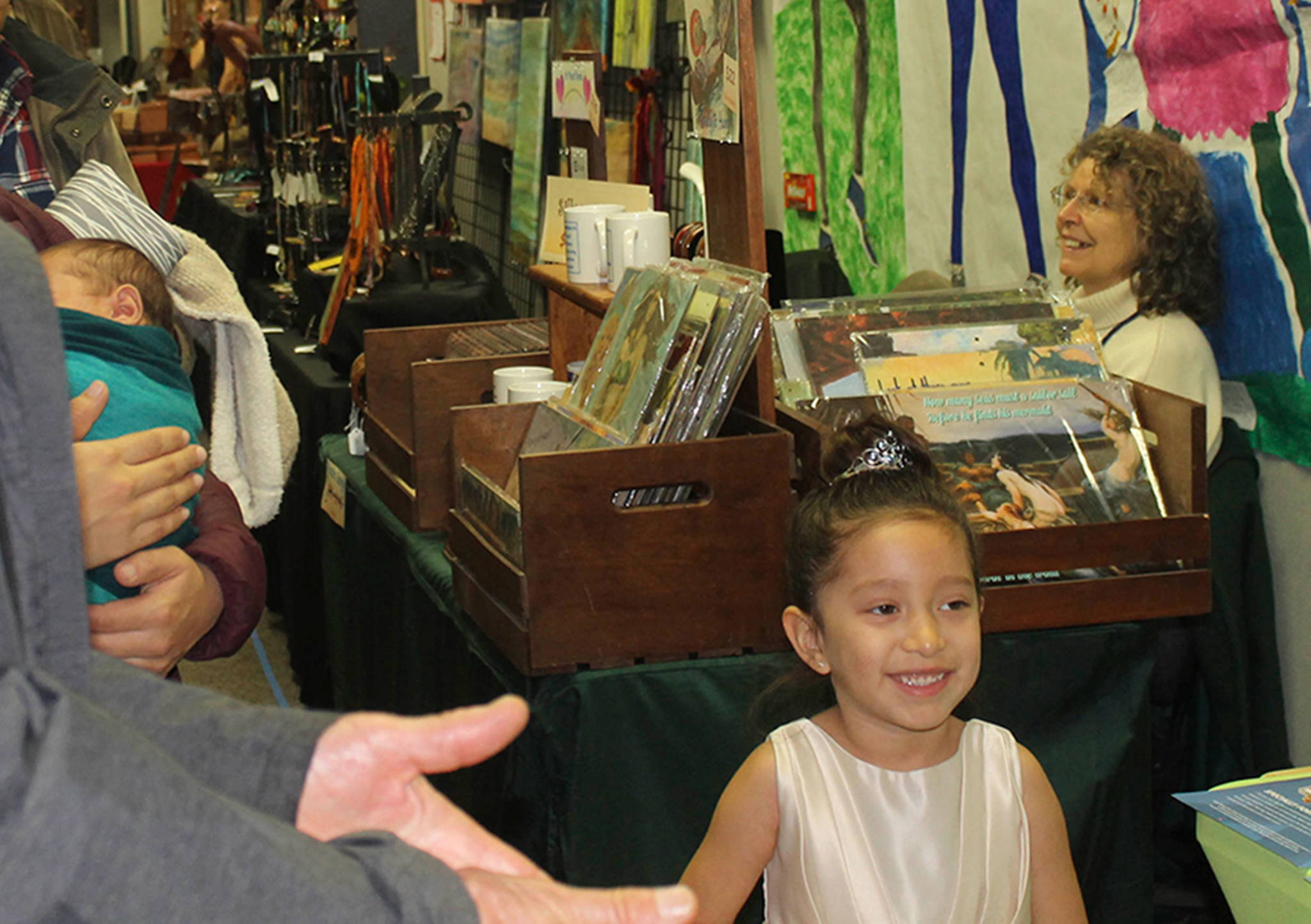 Staff photo/Hayley Day                                A ‘small’ shopper peruses the Holiday Market at the Friday Harbor Elementary School on Nov. 25.