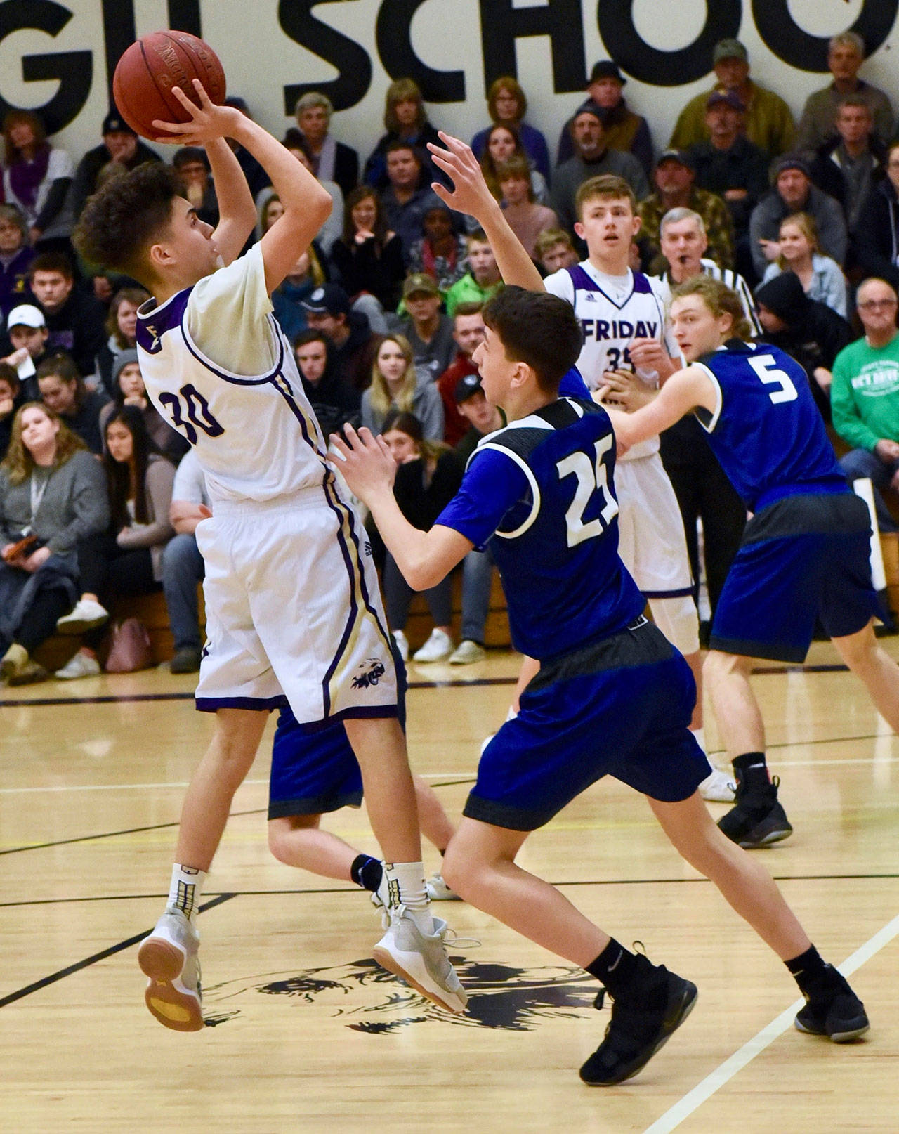 Contributed photo/John Stimpson                                Miles Williamson drives toward the basket for a 4 ft.-jump shot.