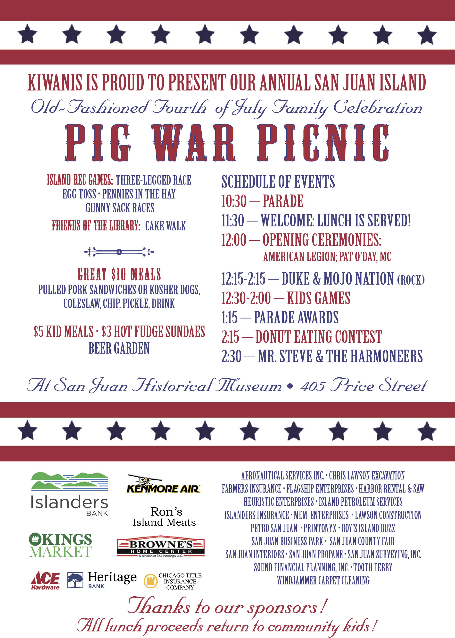 Kiwanis presents Fourth of July Pig War Picnic