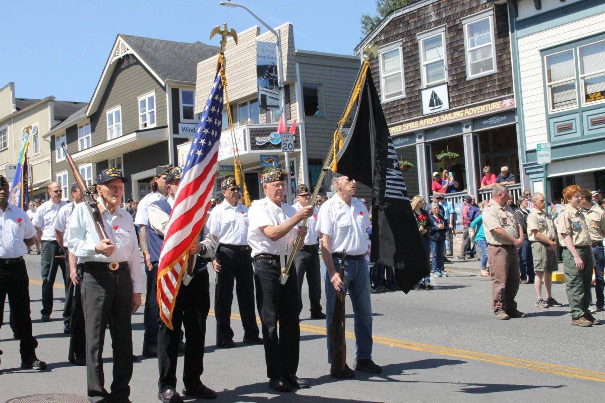 Staff photo/Hayley Day                                Members of the American Legion during the 2017 Memorial Day parade.