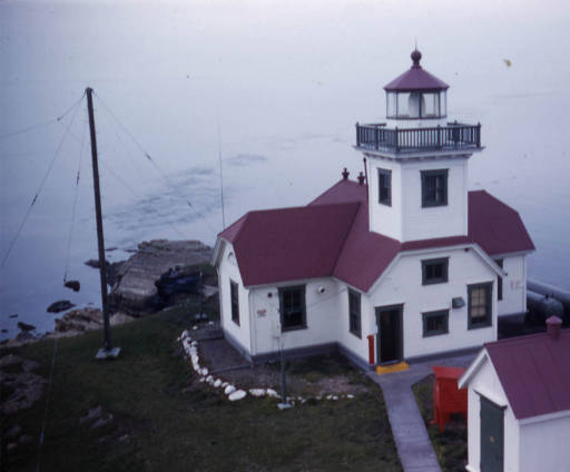 Aerial photo of lighthouse, 1958.