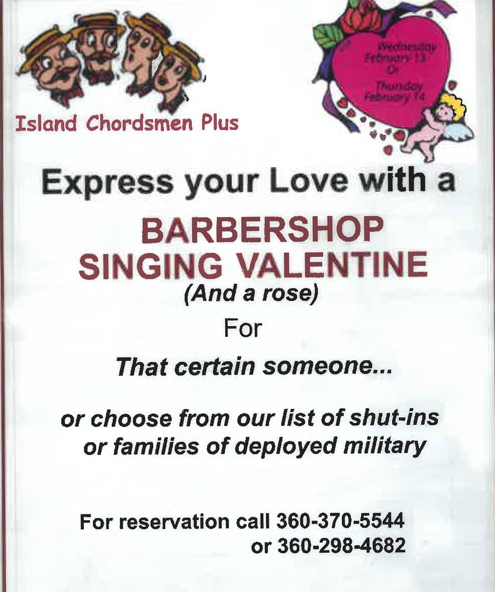 Island Chordsmen Plus offer singing valentines