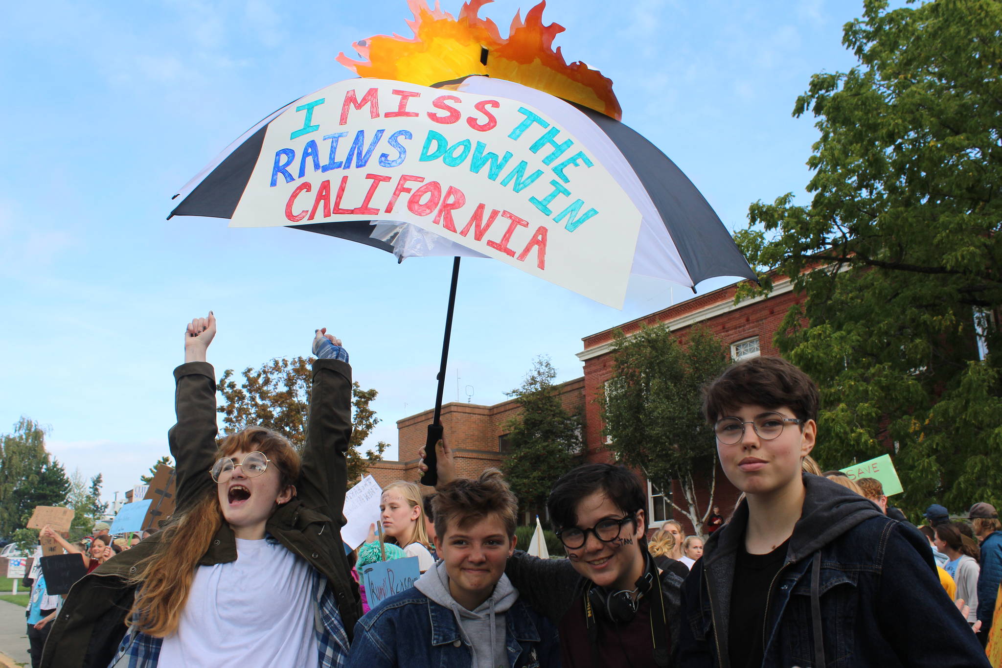 Students and adults rally for the climate