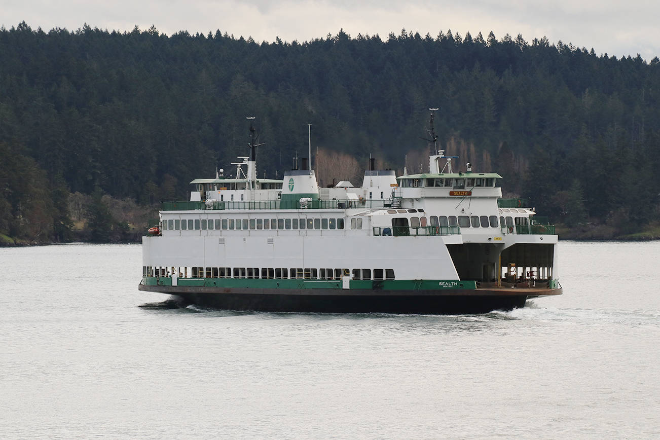 The MV Sealth sails from Orcas to Shaw Island on the afternoon of Jan. 27, 2021. (Mandi Johnson/staff photo)