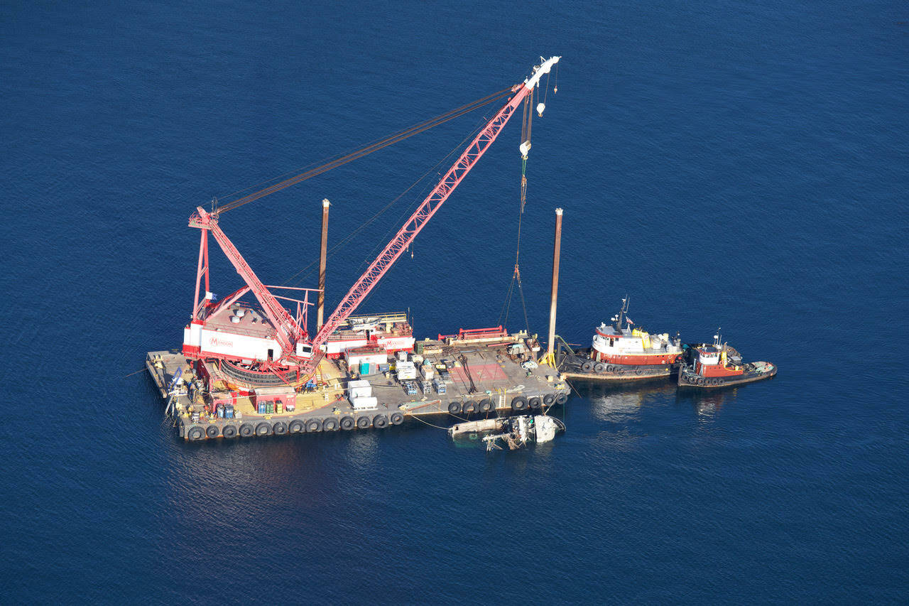 Contributed photo by Darryl Swenson
Aleutian Isle rests beside the barge.