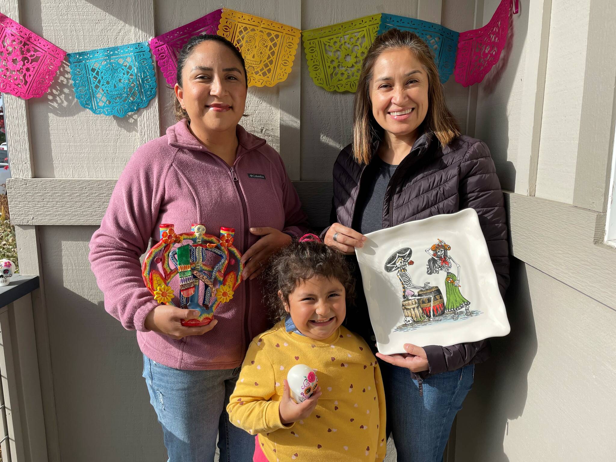 Contributed photo by the Joyce L. Sobel Family Resource Center
Carmen Orozco, Adriana Gonzalez and Luna celebrating Dia de los Muertos