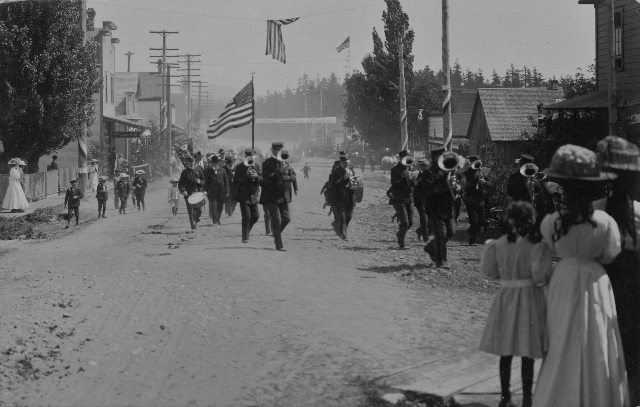 Contributed photo by the San Juan Island Historical Society and Museum
The Fourth of July Parade headed up Spring Street.