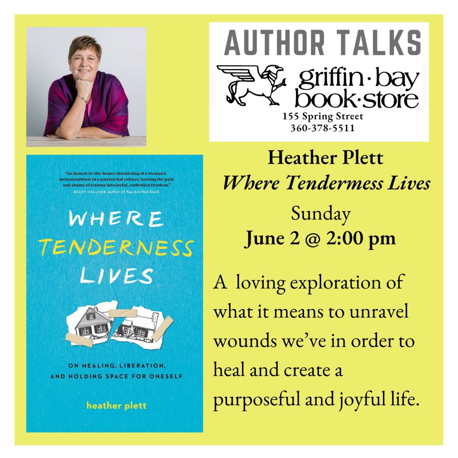 Griffin Bay Bookstore hosts Heather Plett, author of ‘Where Tenderness ...