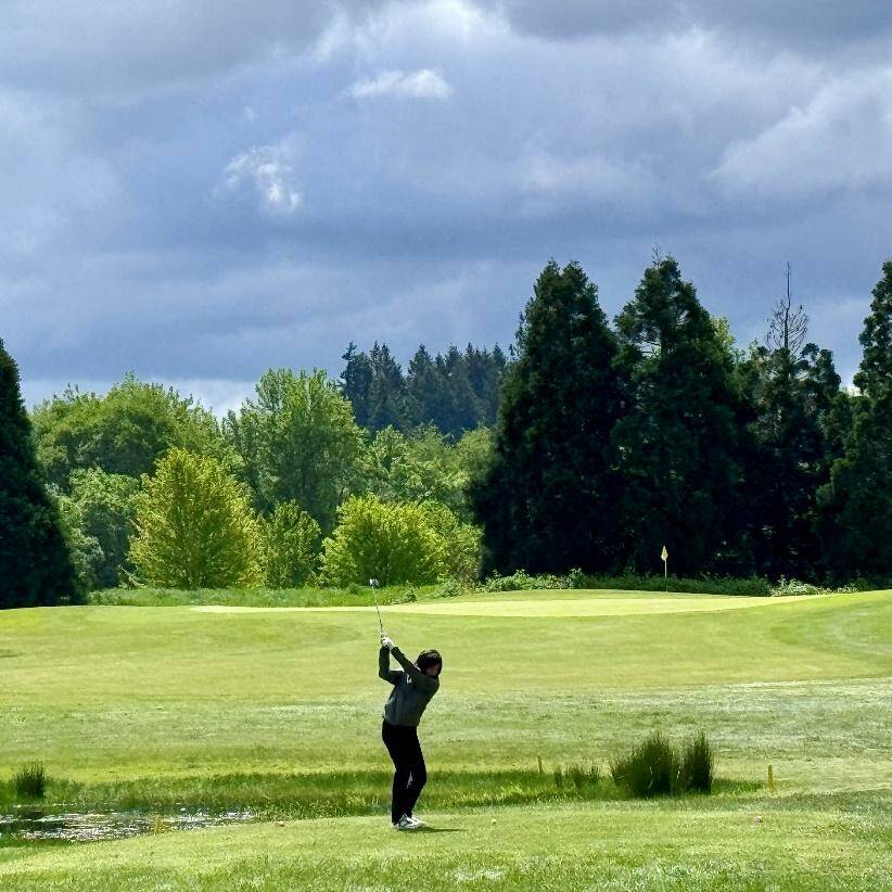 Contributed photo
Akira hitting on the 3-par 8th hole, where she carded a birdy 2