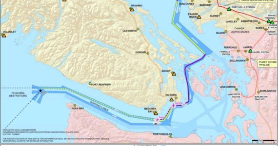 Credit: Trans Mountain
Map of Trans Mountain oil tankers’ route with current and proposed safety precautions.