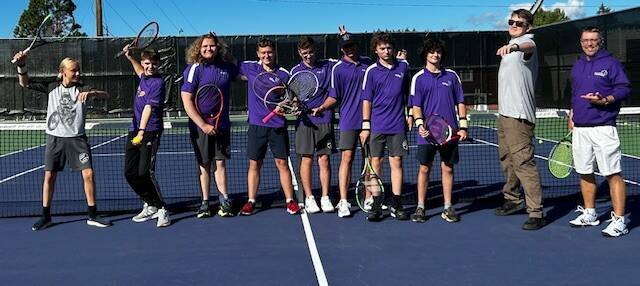 Left to right: Findlay Smith, Owen Hill, Phoenix Daily, Finn Graham, Myles Posenjak, Crede Janson, Noah Hanson, Brandon Prouty, Niko Salas, Coach Kyle (not pictured, Liam Copley).
Heather Spaulding Staff photo