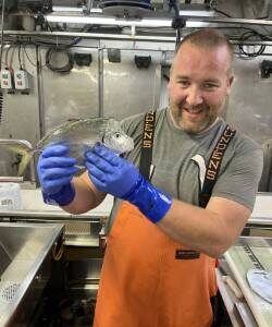 Contributed photo
Sam Garson holds up one of the surveyed fish.