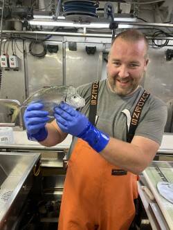 Contributed photo
Sam Garson holds up one of the surveyed fish.