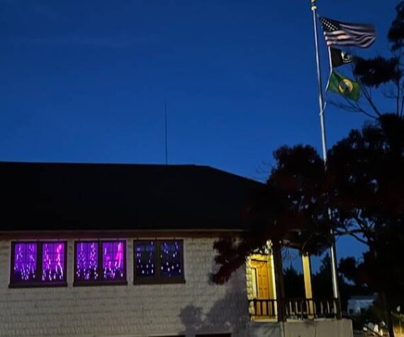 Heather Spaulding \ Staff photo
Town Hall decked in purple.