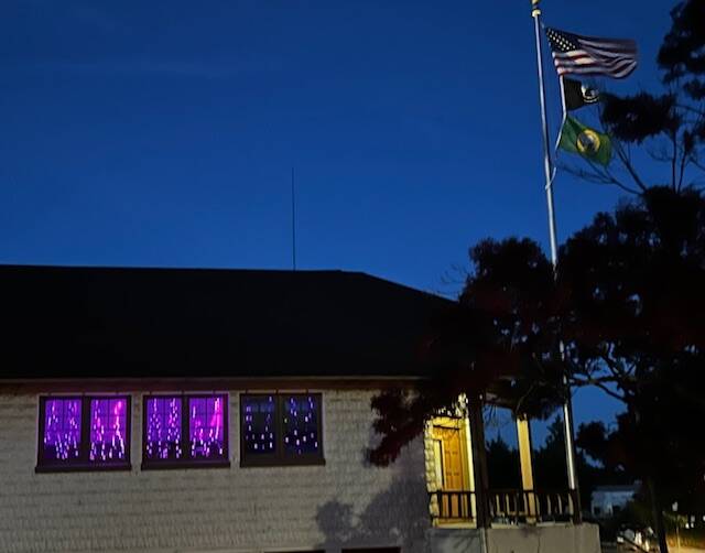 Heather Spaulding \ Staff photo
Town Hall decked in purple.