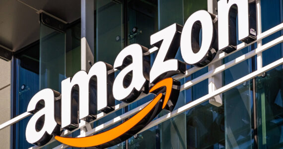 Amazon logo on the facade of one of their office buildings. Dreamstime | TNS