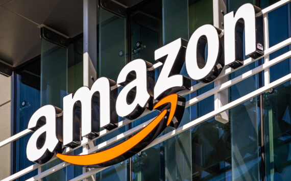 Amazon logo on the facade of one of their office buildings. Dreamstime | TNS