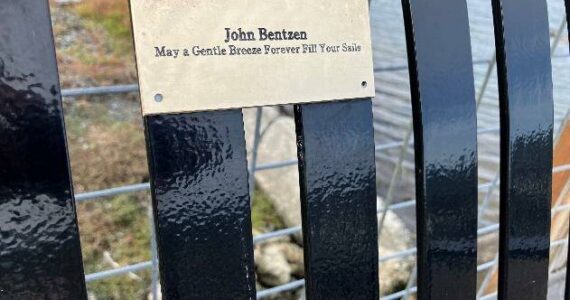 Contributed photo
Plaque on bench dedicating it to John Bentzen.