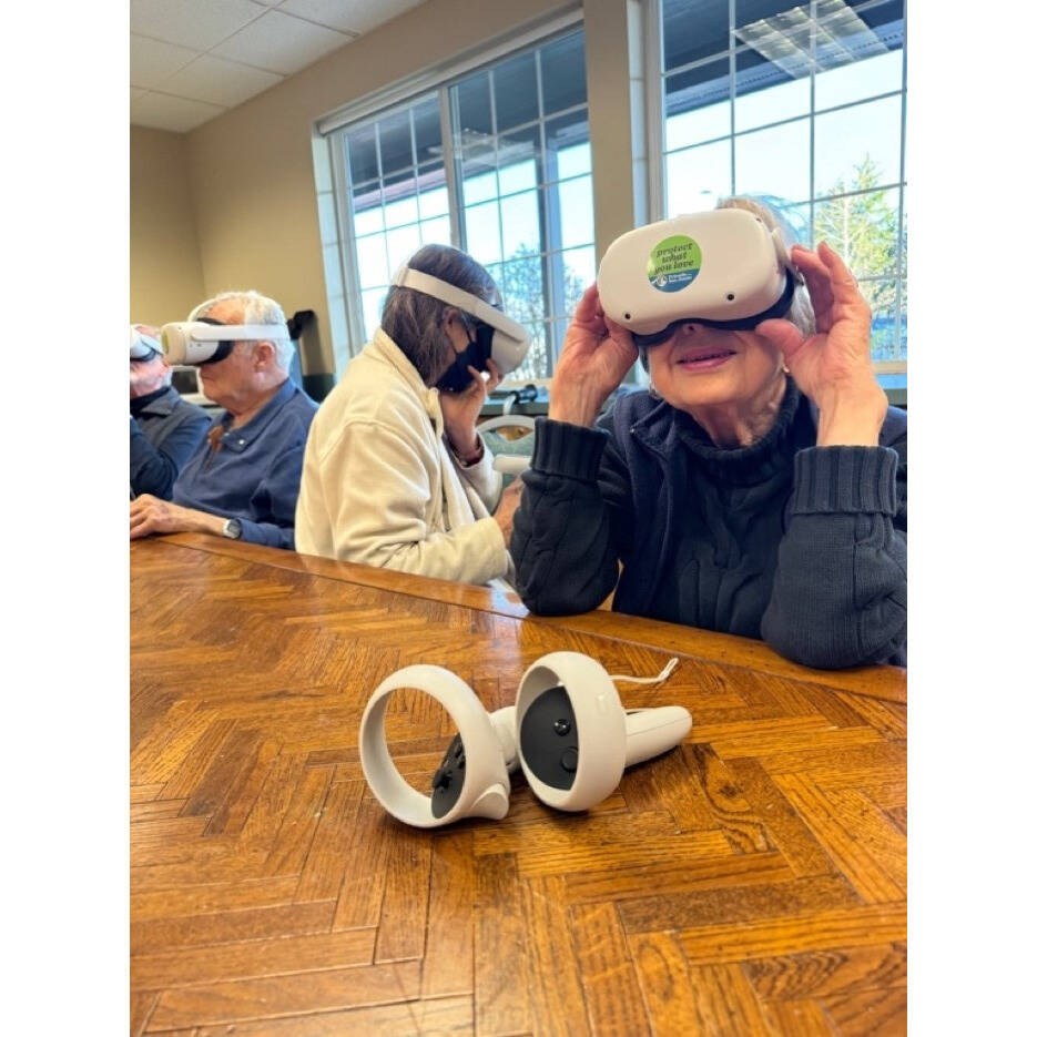 Mullis Community Senior Center members as they swim among swaying bull kelp forests, vast
schools of herring, spawning salmon and more using virtual reality headsets.